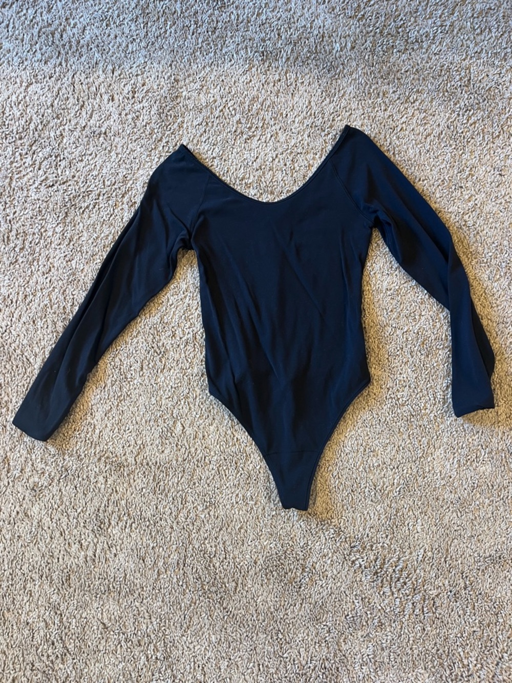 lululemon athletica Black Long-Sleeve Scoop-Neck Bodysuit